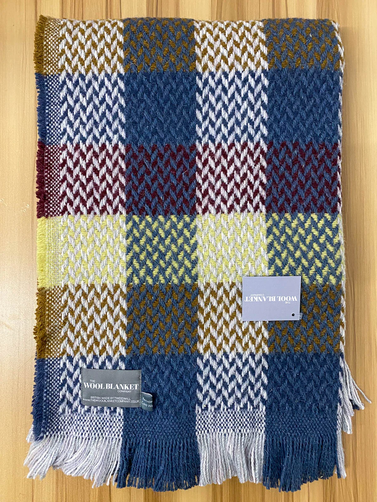 Random Check Celtic Weave Recycled Wool Throw - Image 7