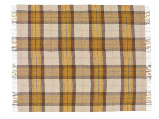 Skye Shetland Pure New Wool Throw - Gold - Image 2