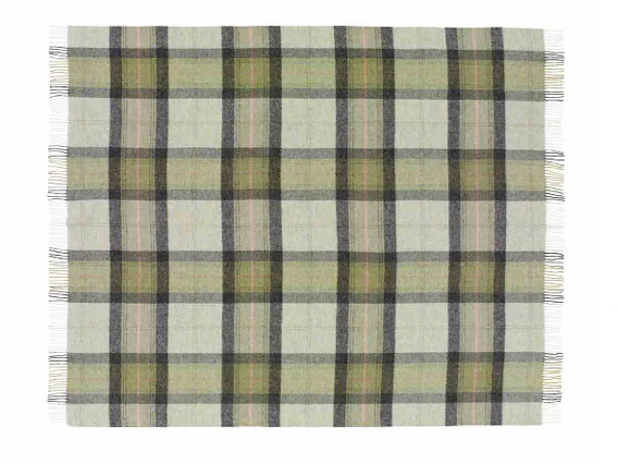 Skye Shetland Pure New Wool Throw - Green - Image 2