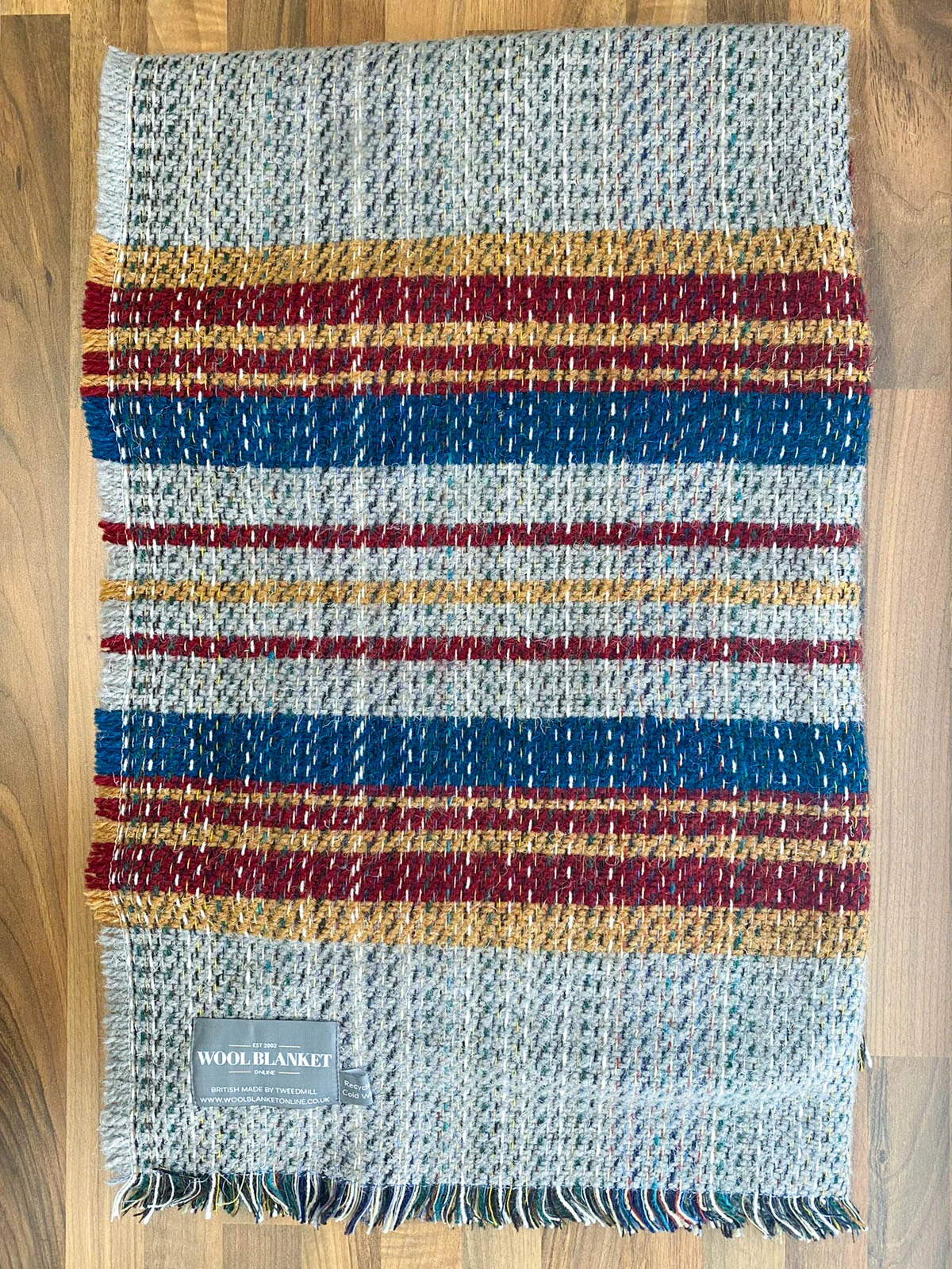 Small Checked Random Recycled Wool Blanket - Image 13