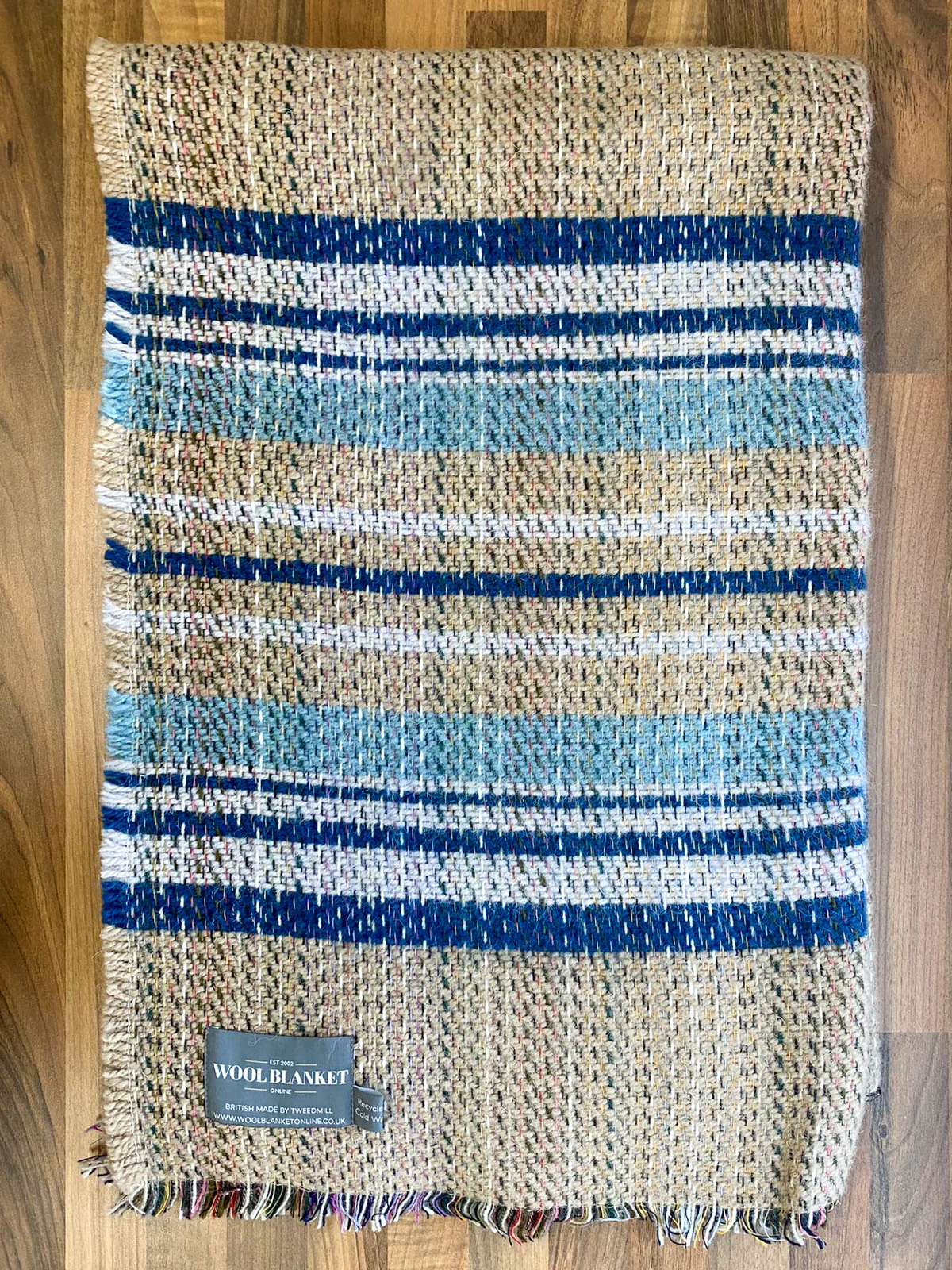 Small Checked Random Recycled Wool Blanket - Image 6
