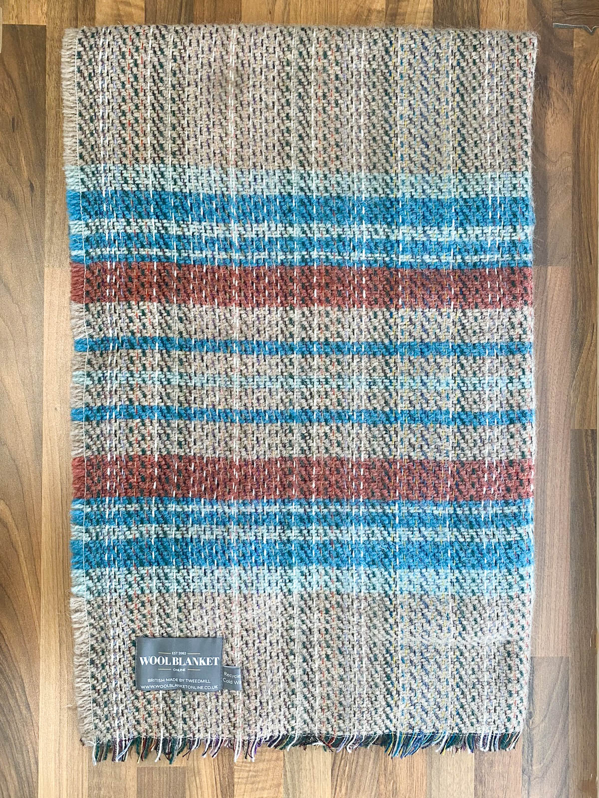 Small Checked Random Recycled Wool Blanket - Image 7