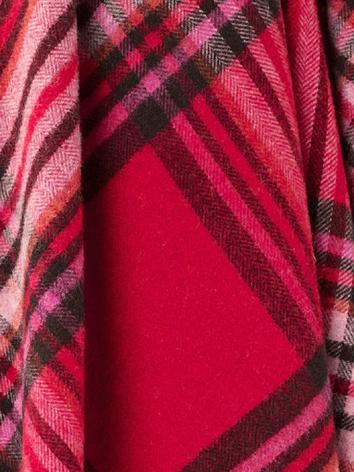 St Ives Check Pure New Wool Throw - Red - Image 4