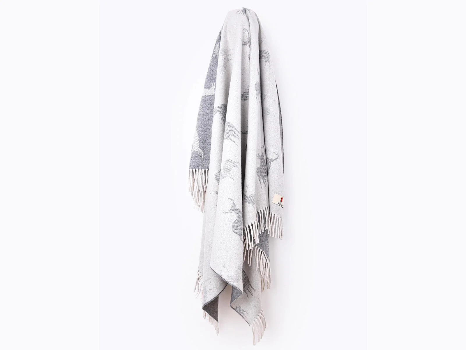Stag Merino Lambswool Throw - Grey - Image 4