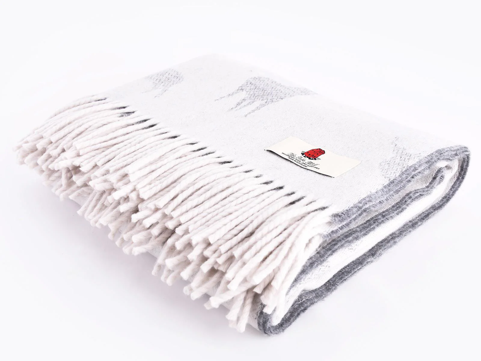 Stag Merino Lambswool Throw - Grey - Image 5