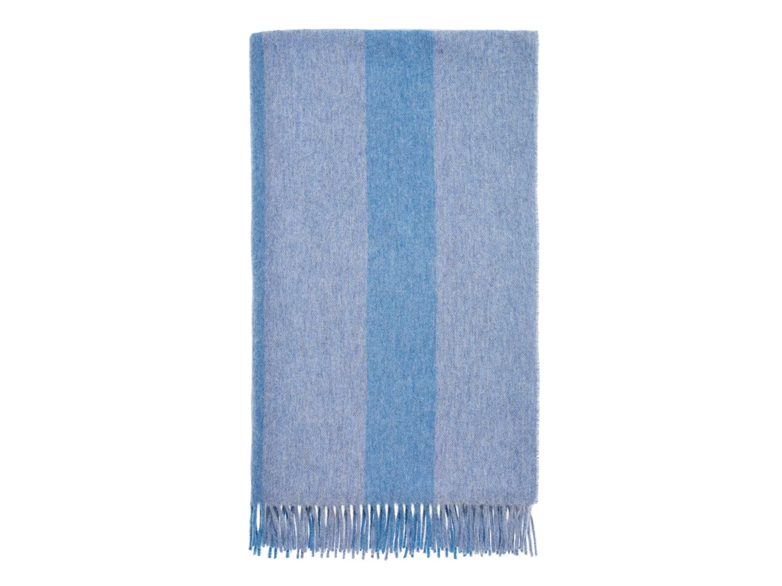 Stripe Merino Lambswool Throw - Blue