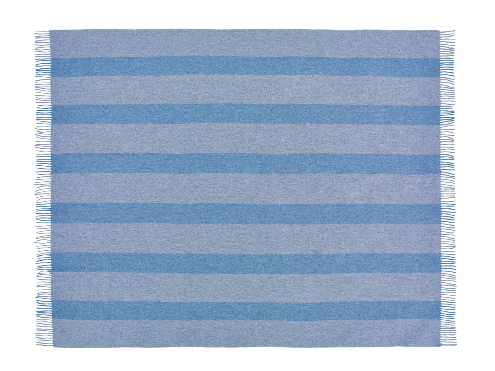 Stripe Merino Lambswool Throw - Blue - Image 2