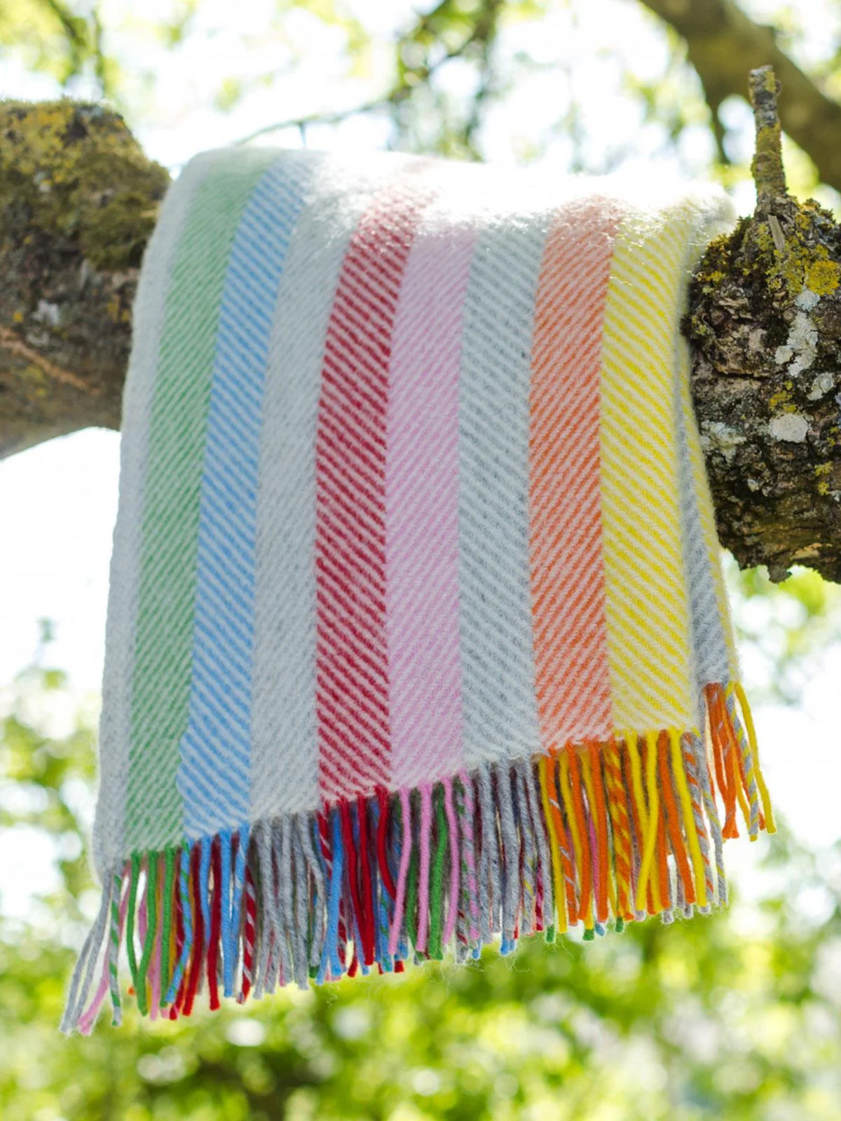 Stripe Pure New Wool Throw - Rainbow Grey - Image 11
