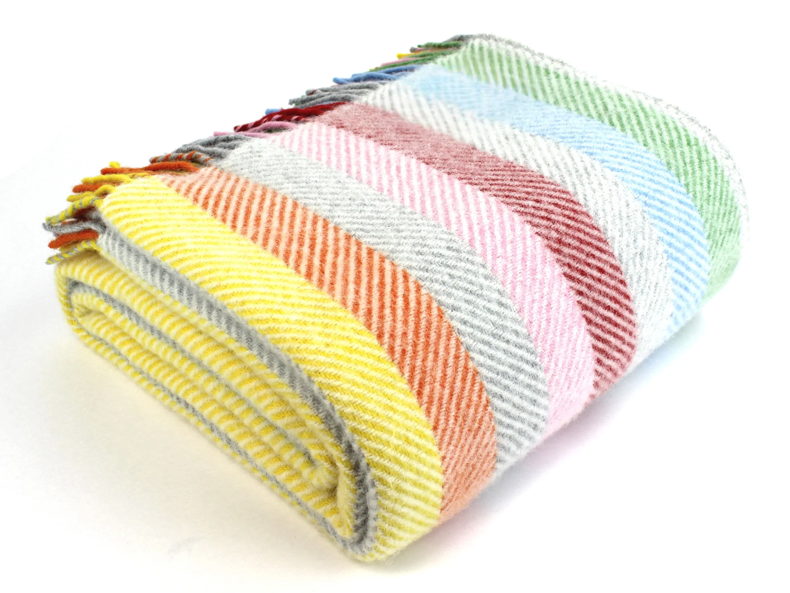 Stripe Pure New Wool Throw - Rainbow Grey - Image 9