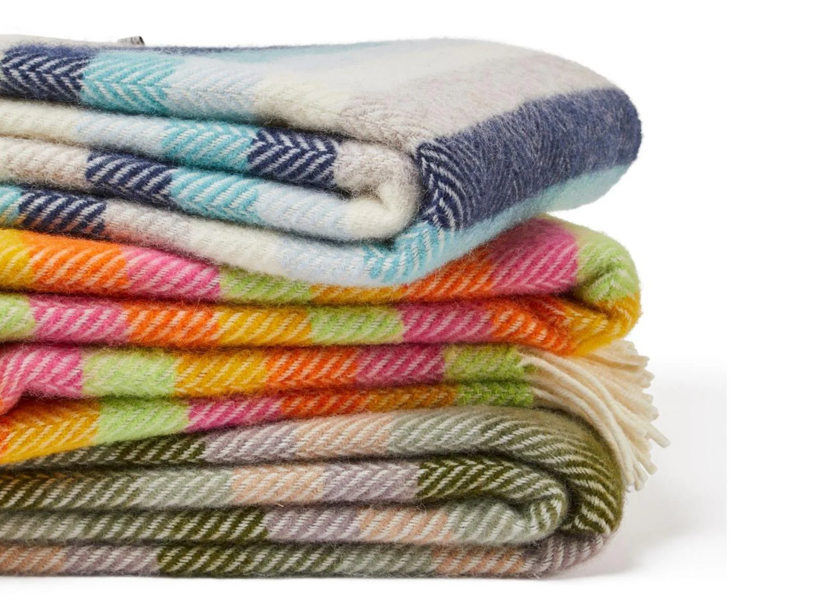 Stripe Pure New Wool Throw - Refresh - Image 3