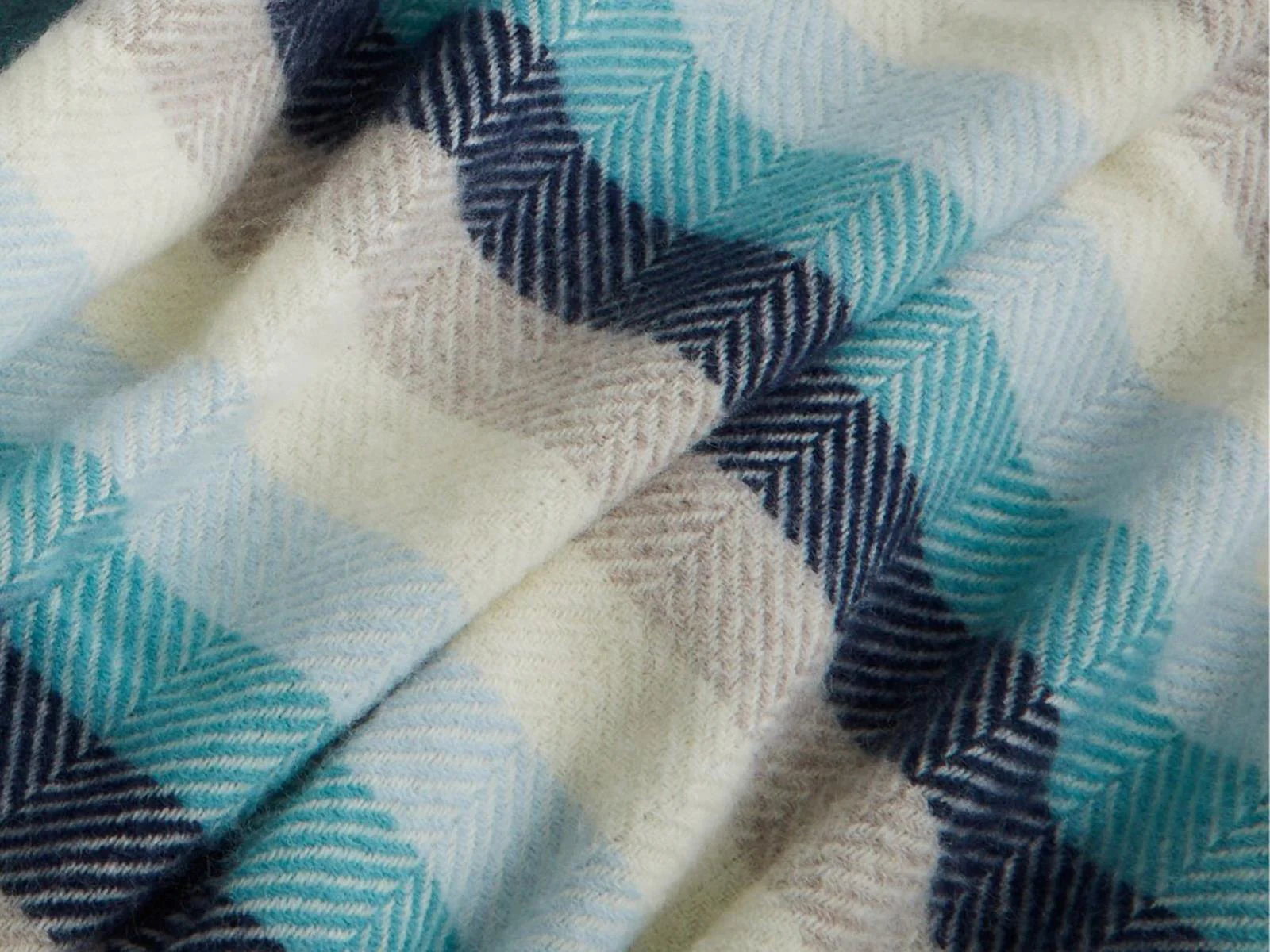 Stripe Pure New Wool Throw - Seashore - Image 3