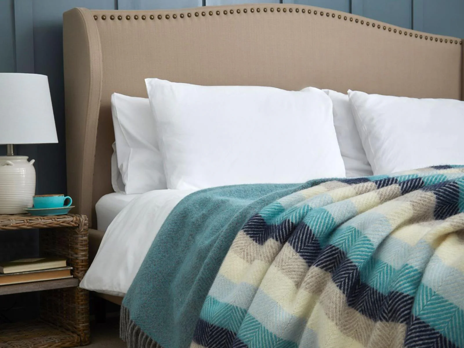 Stripe Pure New Wool Throw - Seashore - Image 4