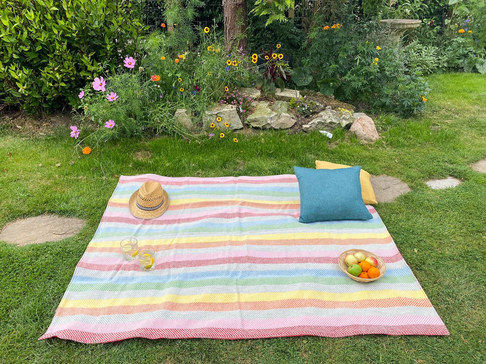 Stripe Waterproof Eventer Picnic Blanket - Rainbow - Image 4