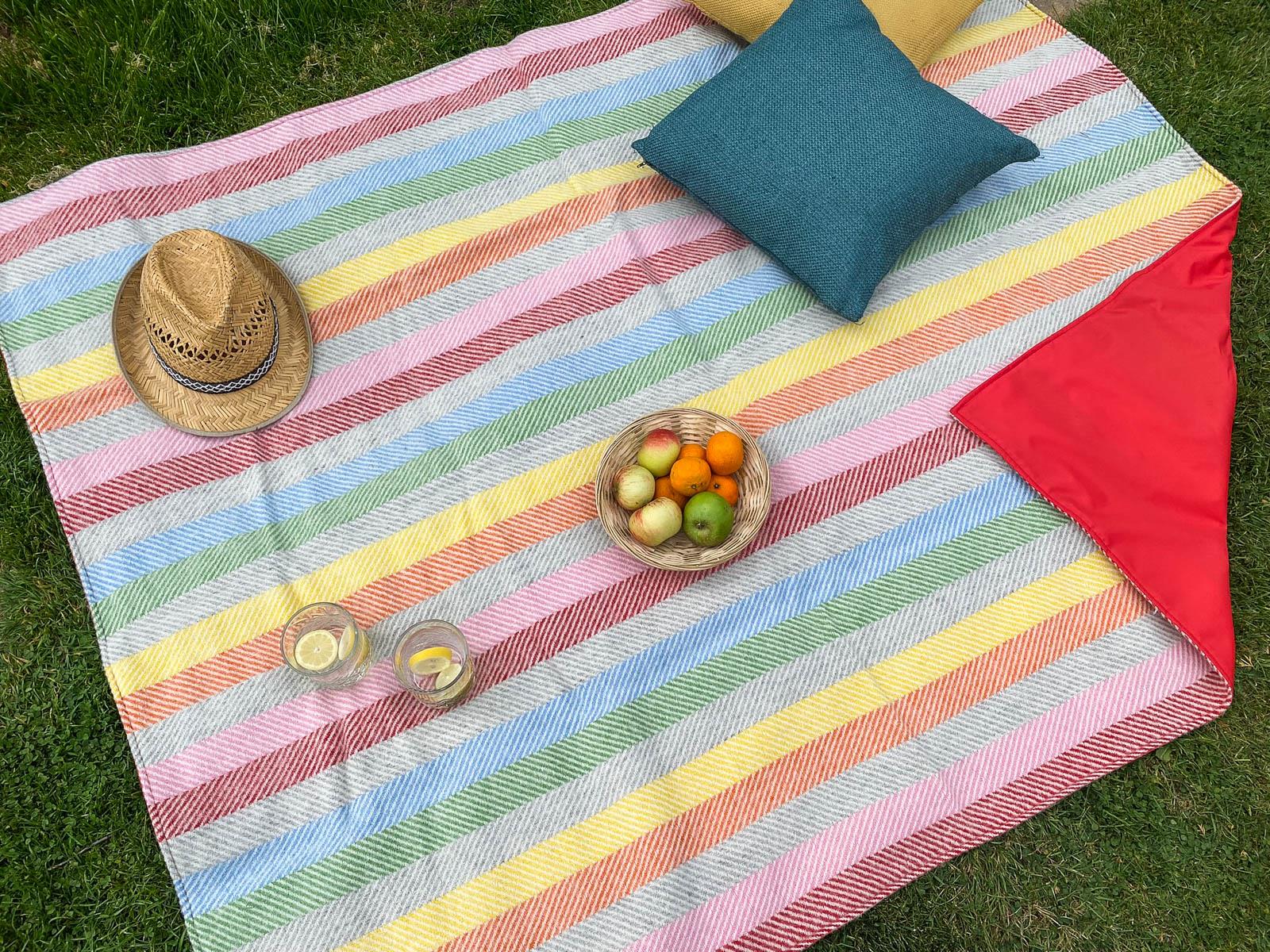 Stripe Waterproof Eventer Picnic Blanket - Rainbow - Image 6