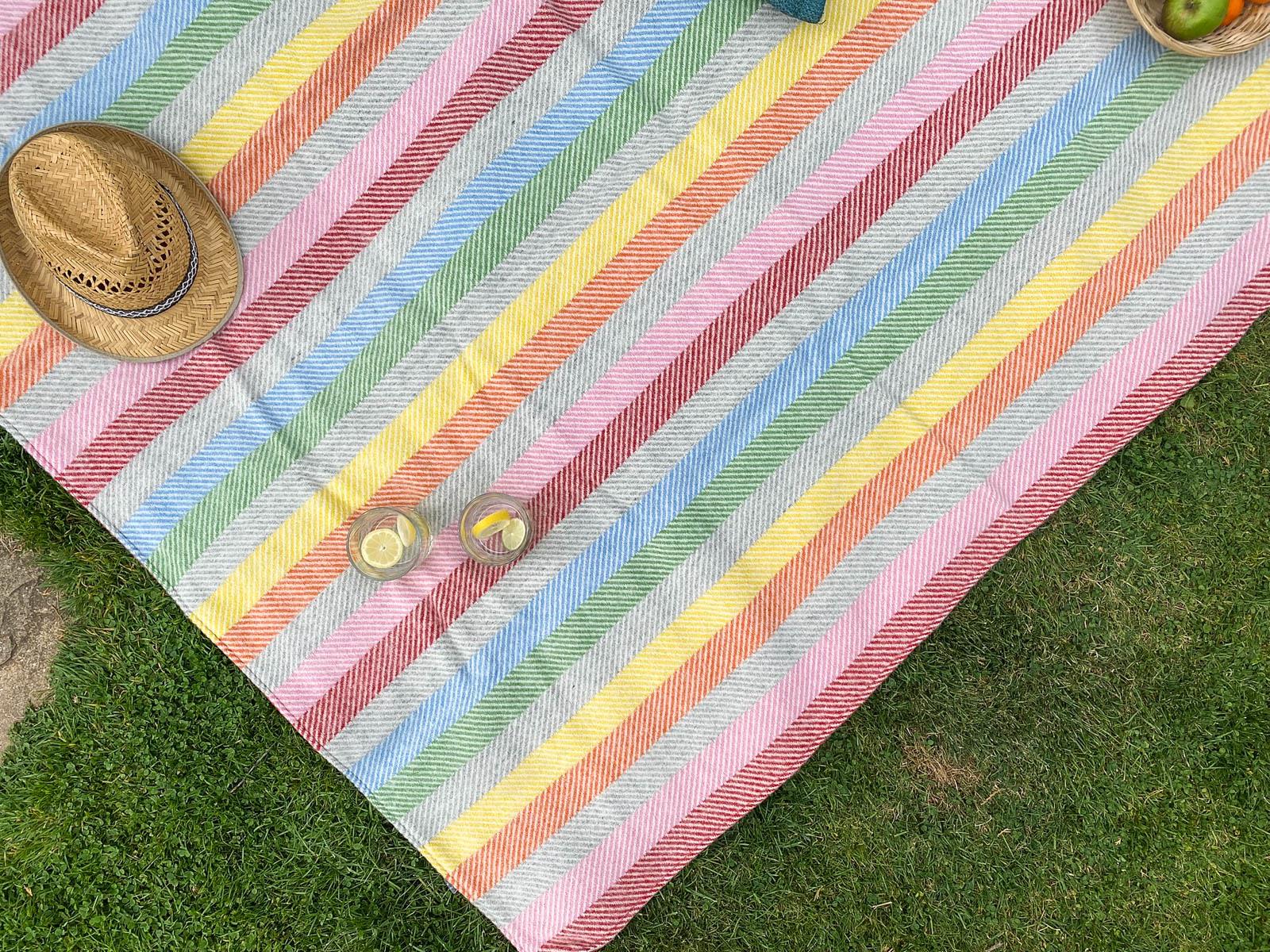 Stripe Waterproof Eventer Picnic Blanket - Rainbow - Image 8