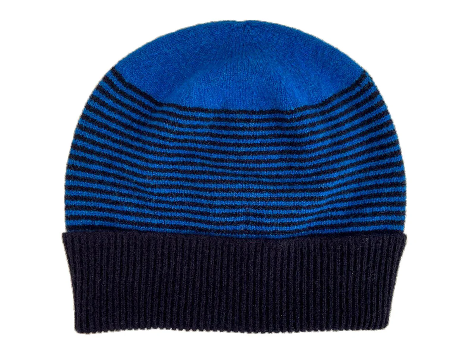 Striped Lambswool Beanie Hat - Image 3