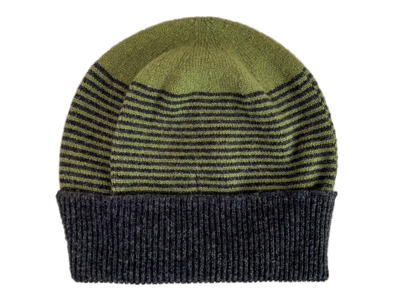 Striped Lambswool Beanie Hat - Image 4