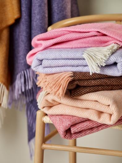 Sweet Shop Herringbone Pure New Wool Throws - Image 2