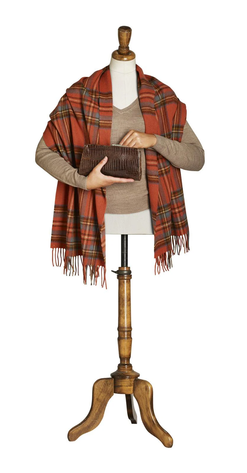 Tartan Lambswool Wide Scarf - Antique Royal Stewart - Image 3