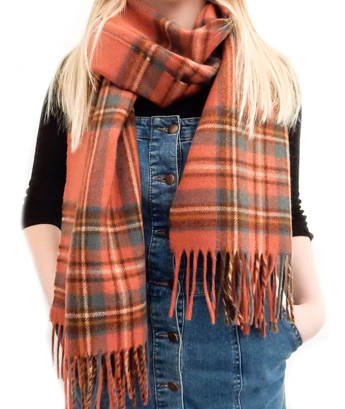 Tartan Lambswool Wide Scarf - Antique Royal Stewart - Image 4