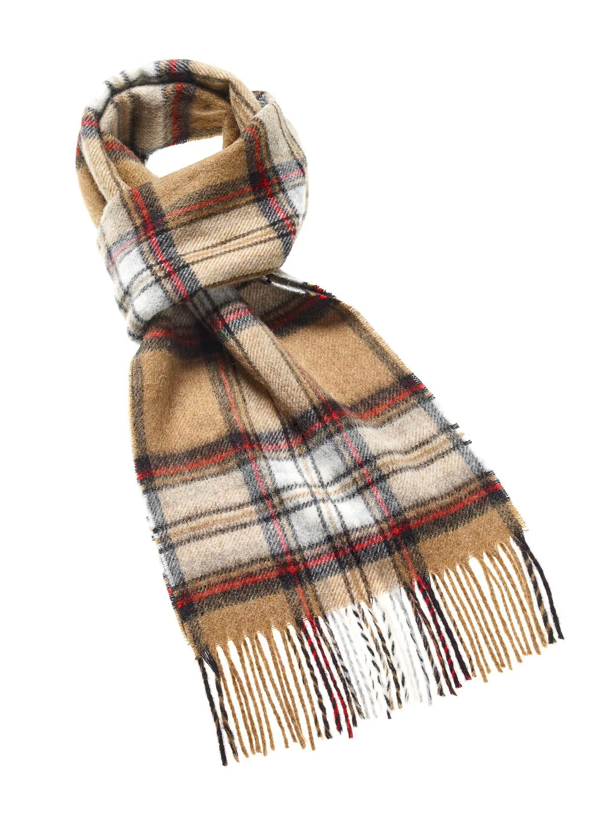Tartan Lambswool Scarf - Camel Stewart - Image 2