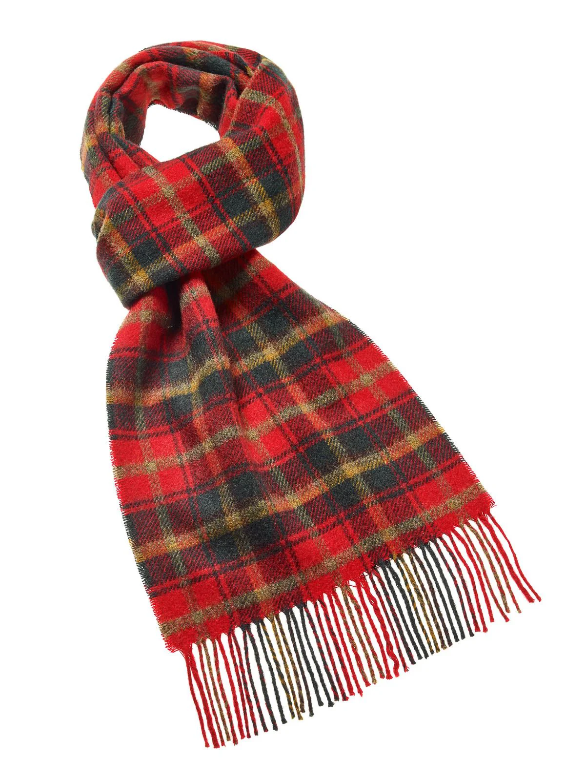 Tartan Lambswool Scarf - Dark Maple - Image 2