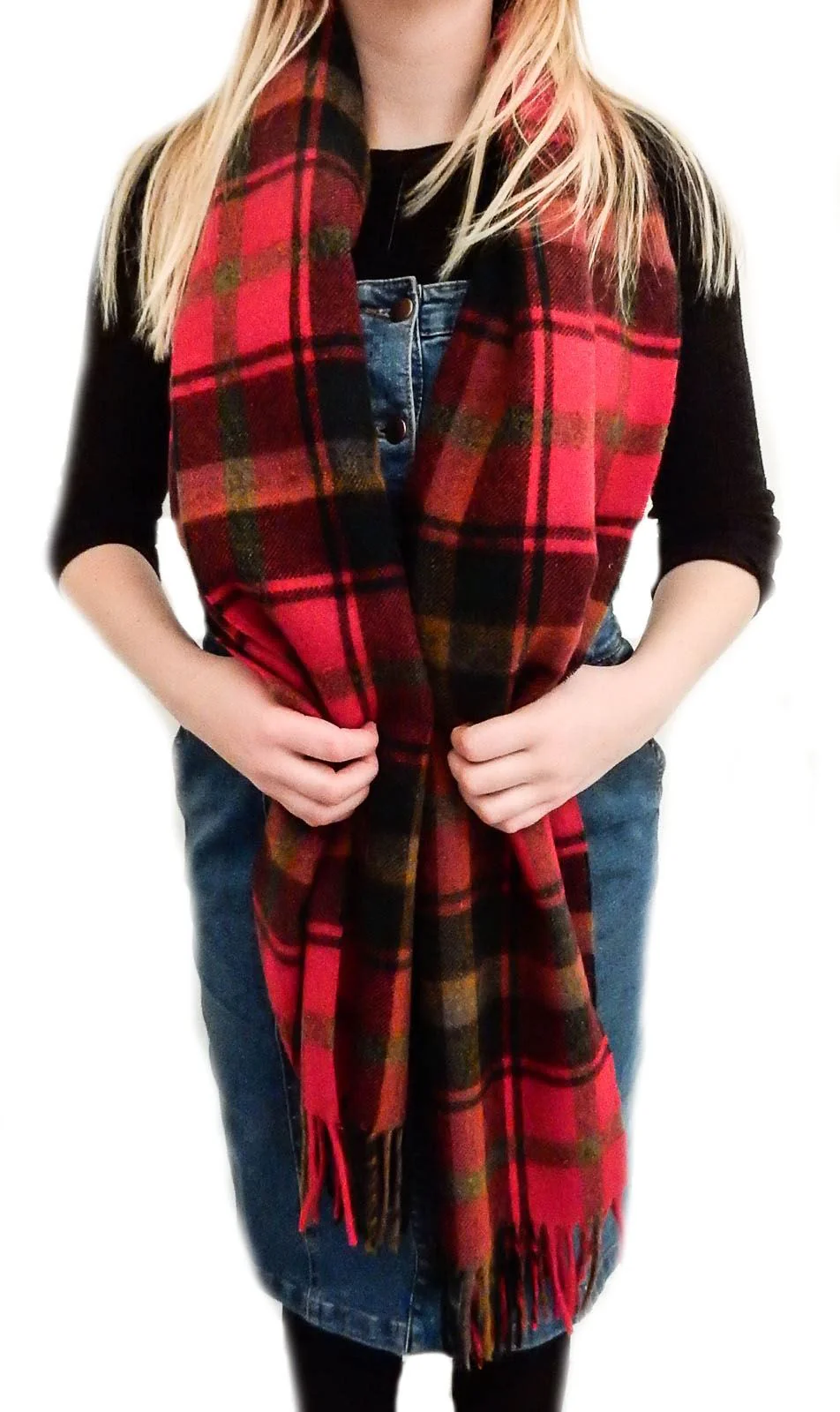 Tartan Lambswool Scarf - Dark Maple - Image 5