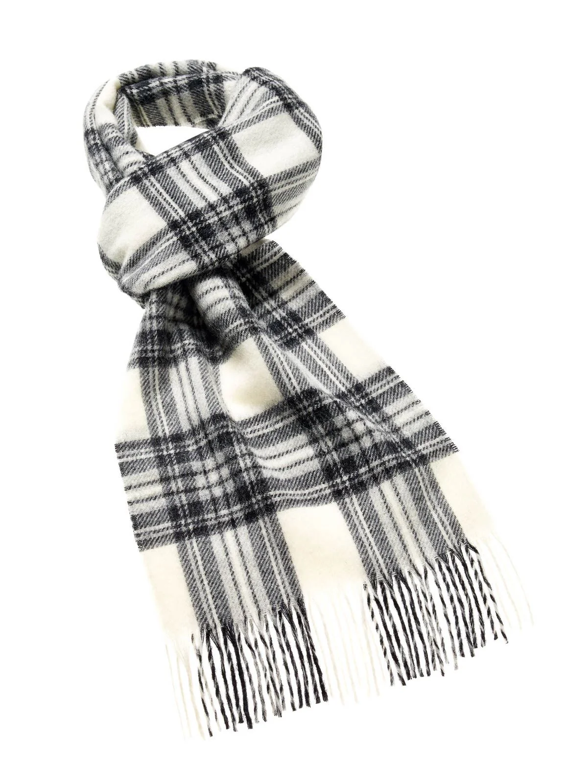 Tartan Lambswool Scarf - Dress Grey Stewart - Image 2