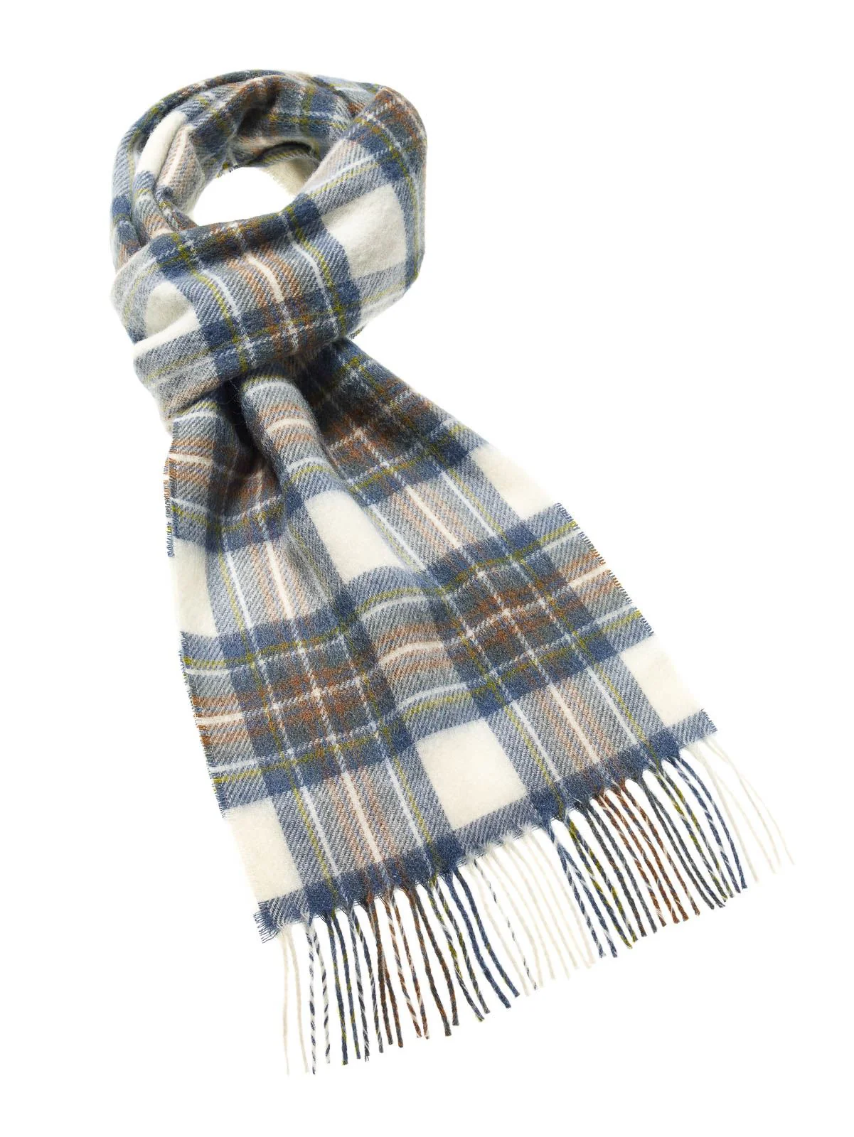 Tartan Lambswool Scarf - Muted Blue Stewart - Image 2