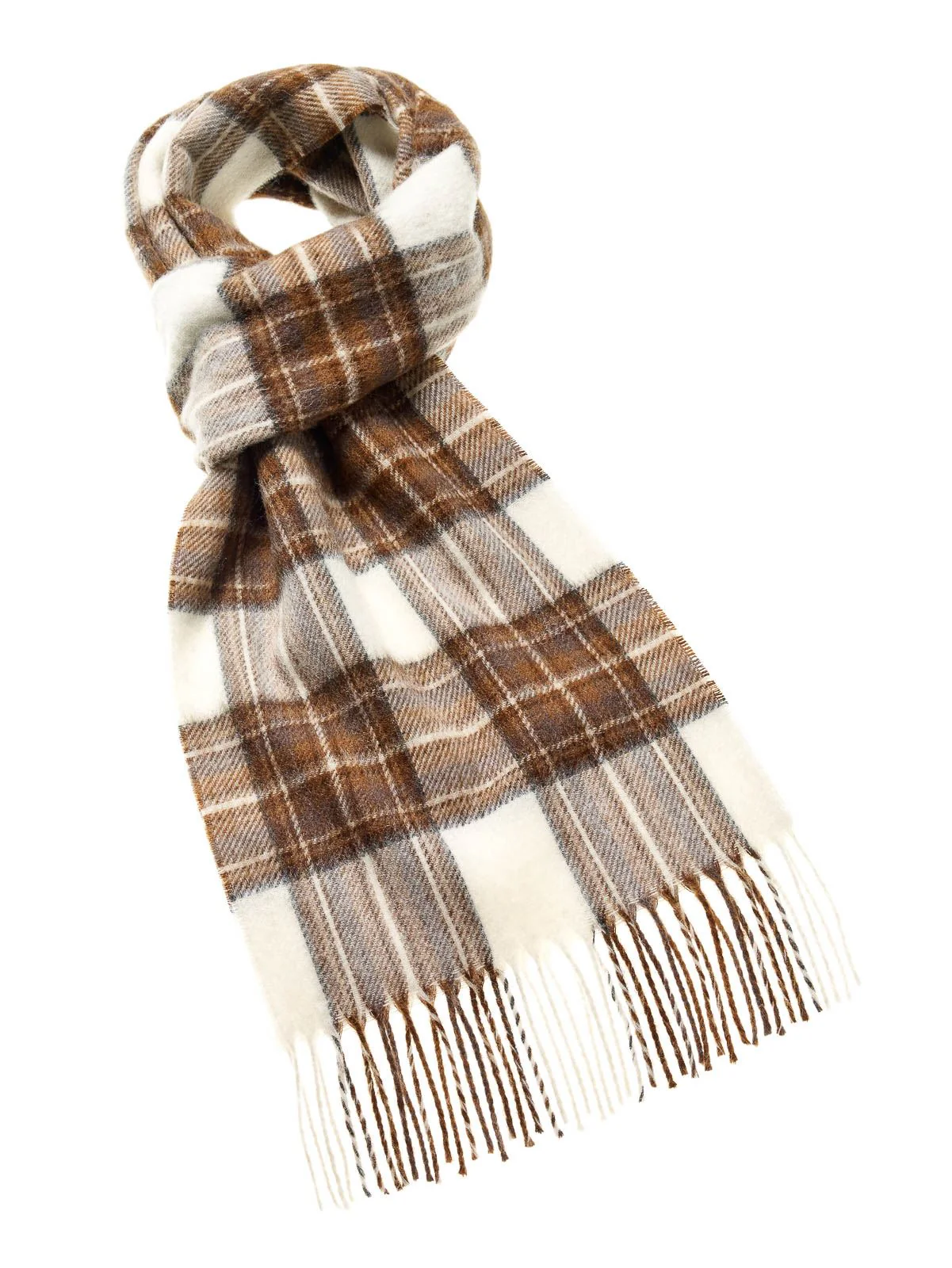 Tartan Lambswool Scarf - Natural Dress Stewart - Image 2