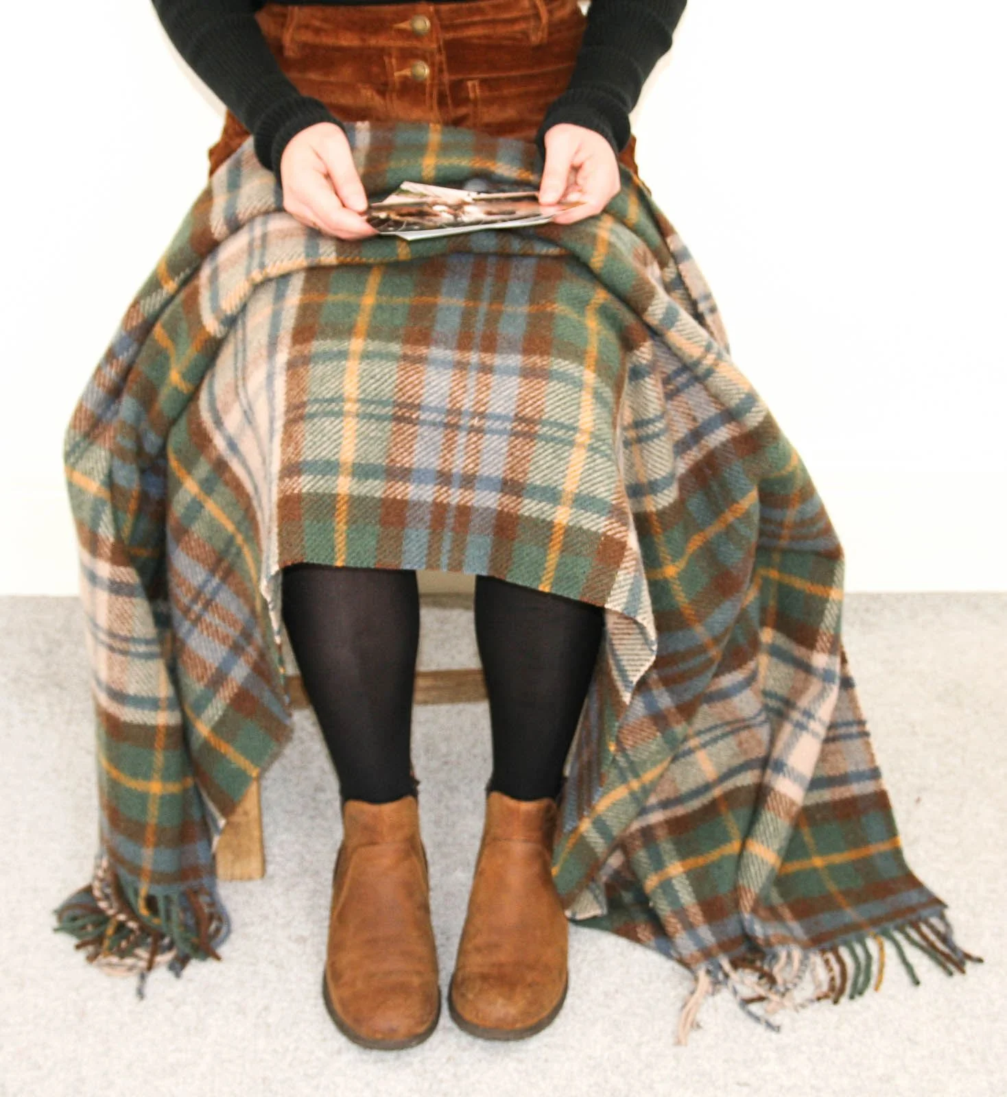 Tartan Pure New Wool Blanket - Antique Dress Gordon - Image 3