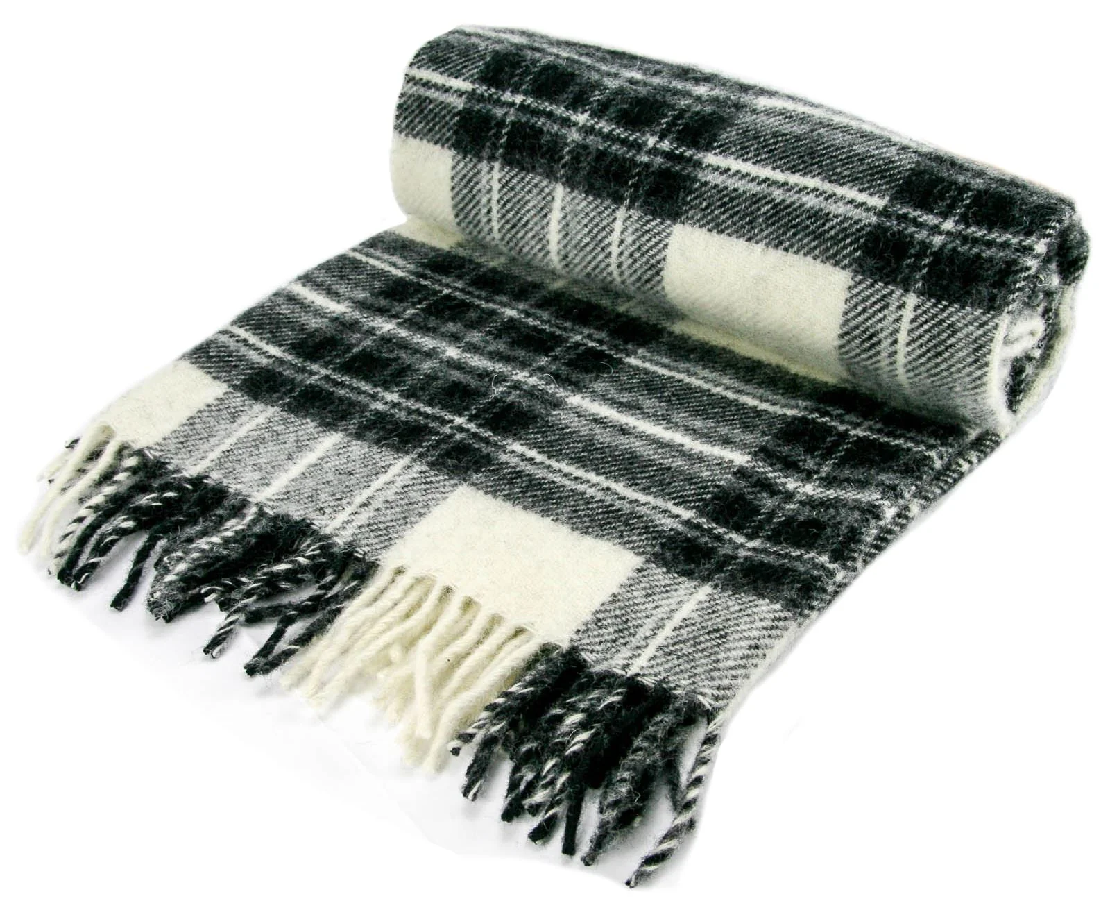 Tartan Pure New Wool Blanket - Dress Grey Stewart - Image 3