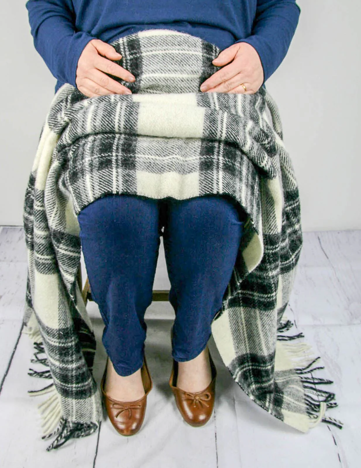 Tartan Pure New Wool Blanket - Dress Grey Stewart - Image 4