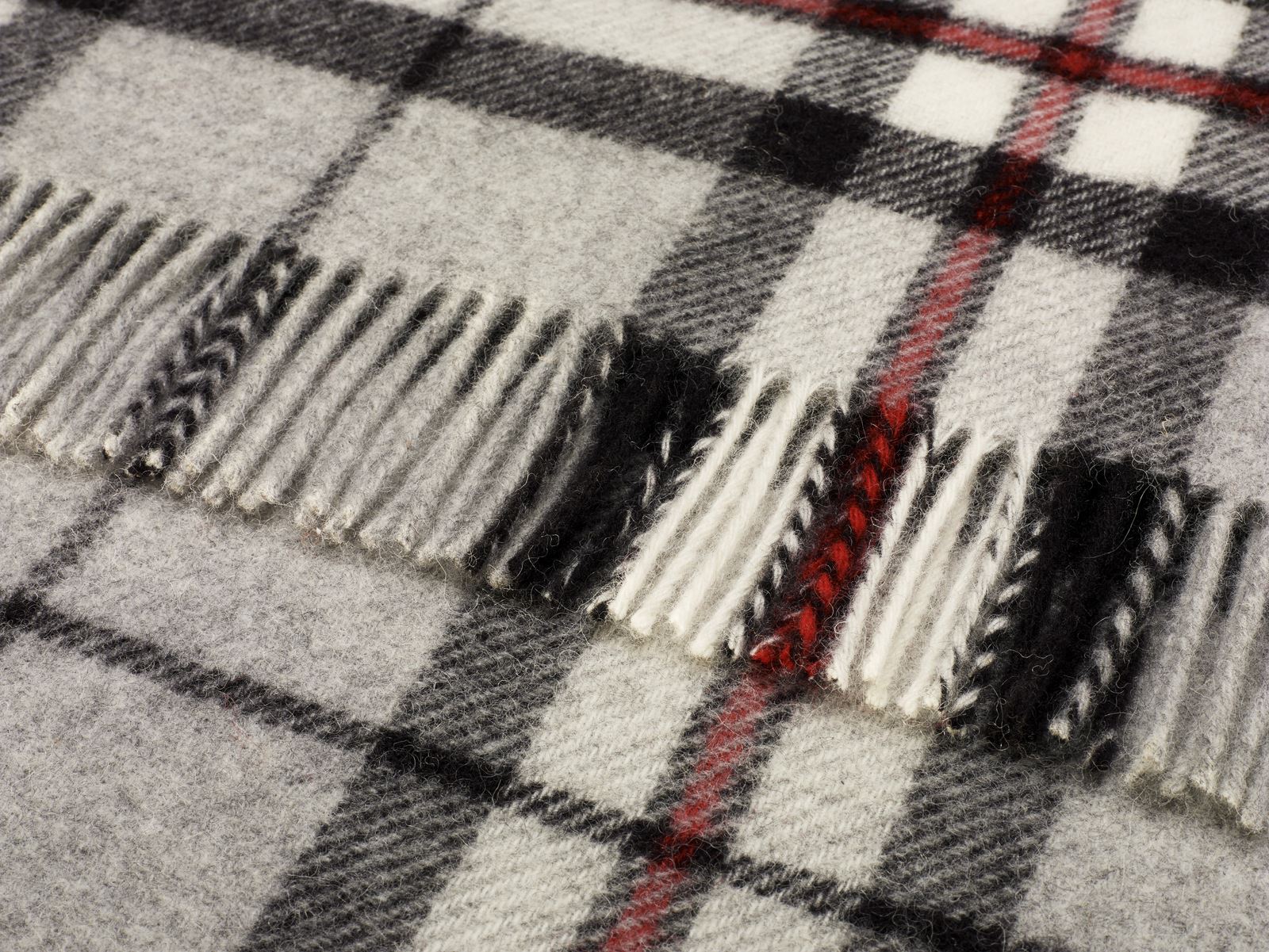 Tartan Pure New Wool Blanket - Grey Thompson - Image 4