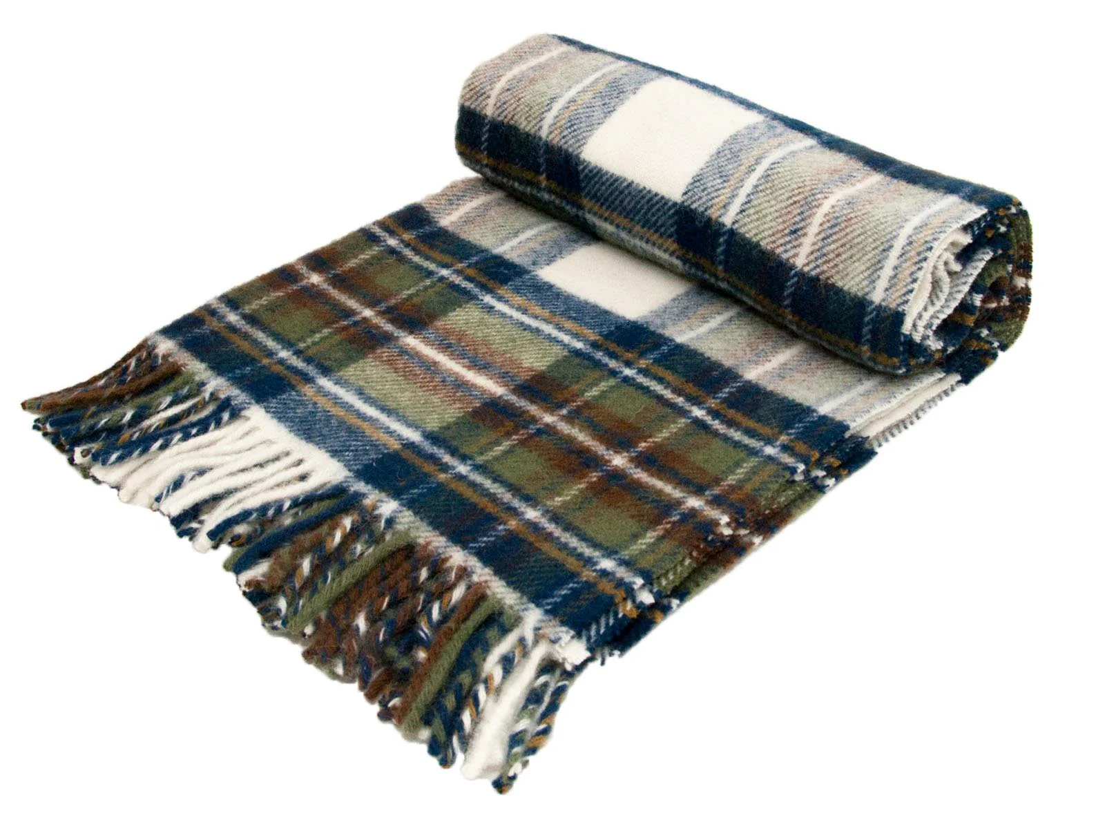 Tartan Pure New Wool Blanket - Muted Blue Stewart - Image 5