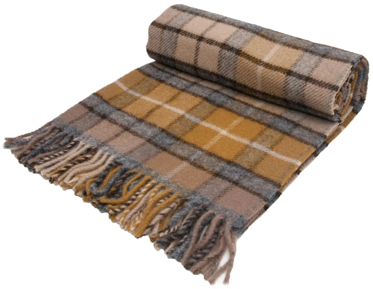 Tartan Pure New Wool Blanket - Natural Buchanan - Image 5