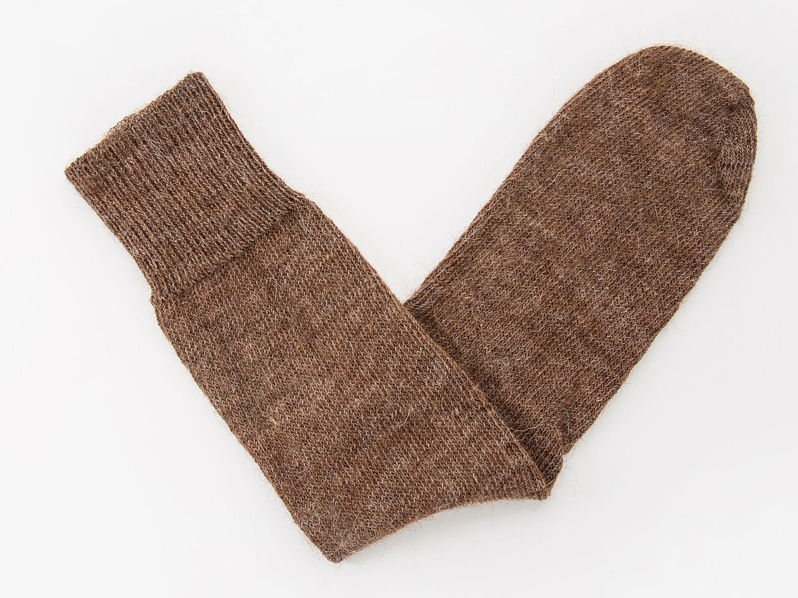 Undyed Alpaca Socks - Brown - Image 2