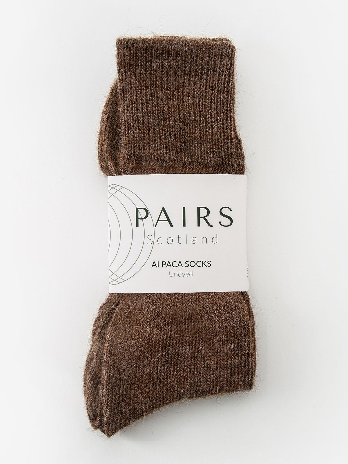 Undyed Alpaca Socks - Brown - Image 6