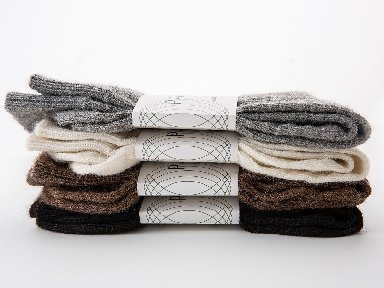 Undyed Alpaca Socks - Cream - Image 5
