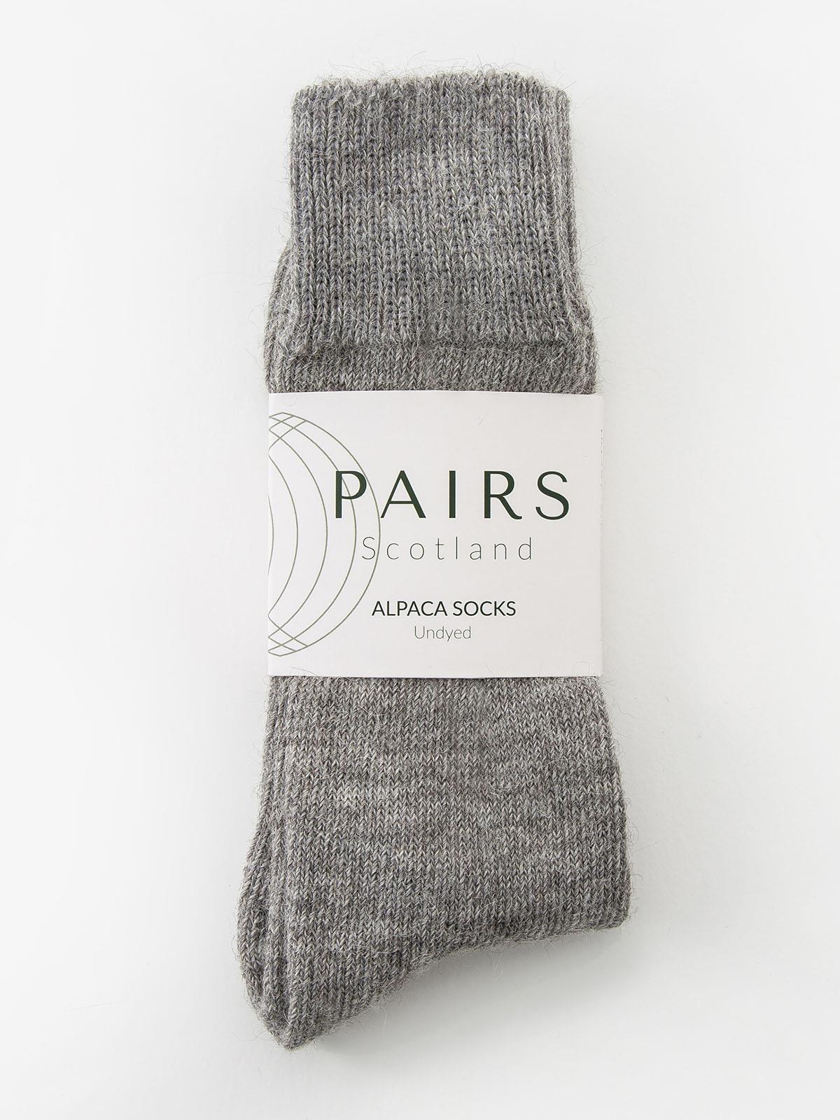 Undyed Alpaca Socks - Grey - Image 7