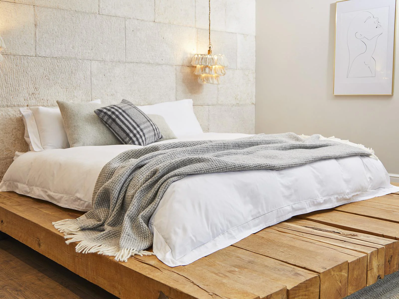 Waffle XL Pure New Wool Throw - Silver Grey - Image 2