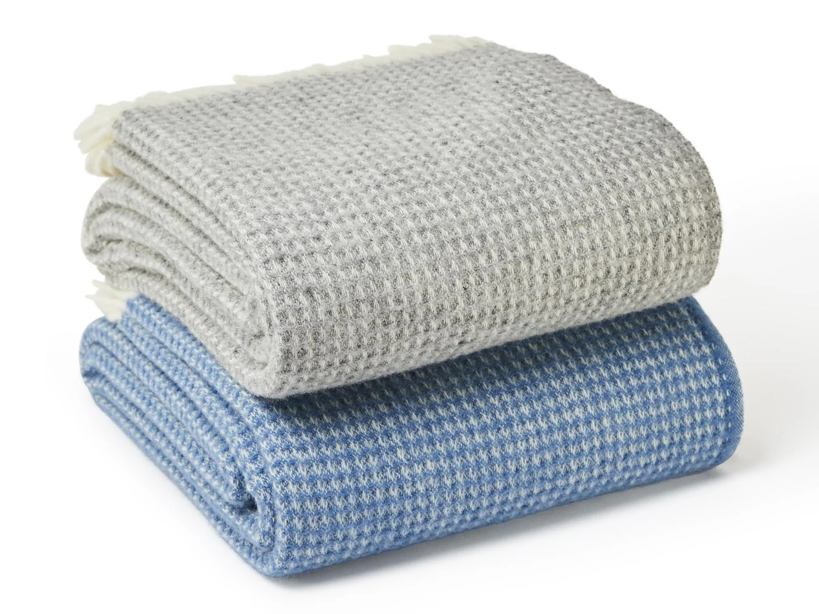 Waffle XL Pure New Wool Throw - Silver Grey - Image 3