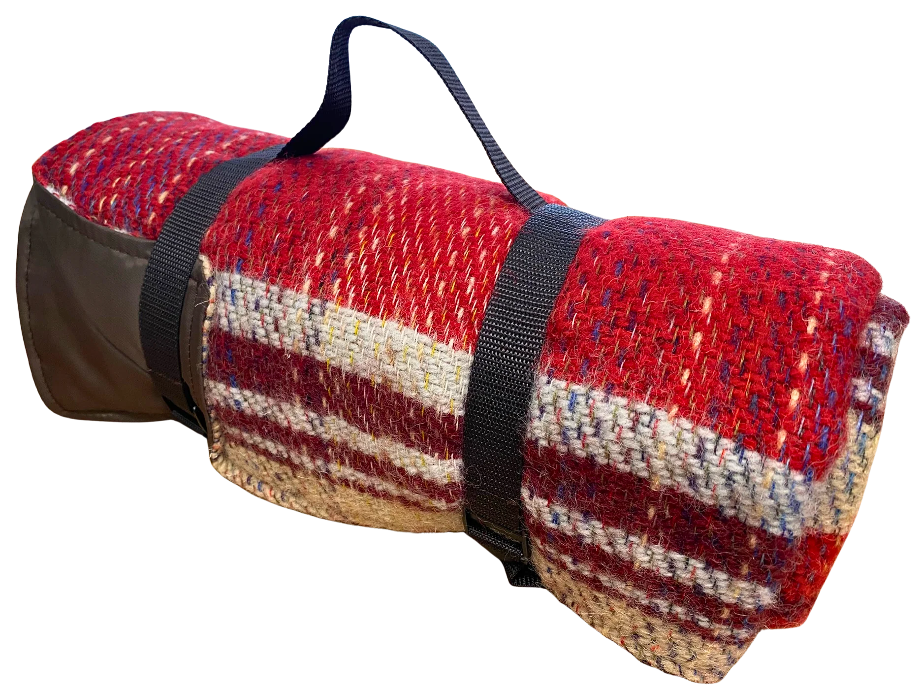 Waterproof Picnic Rug Roll - Random Check Recycled Wool - Image 10