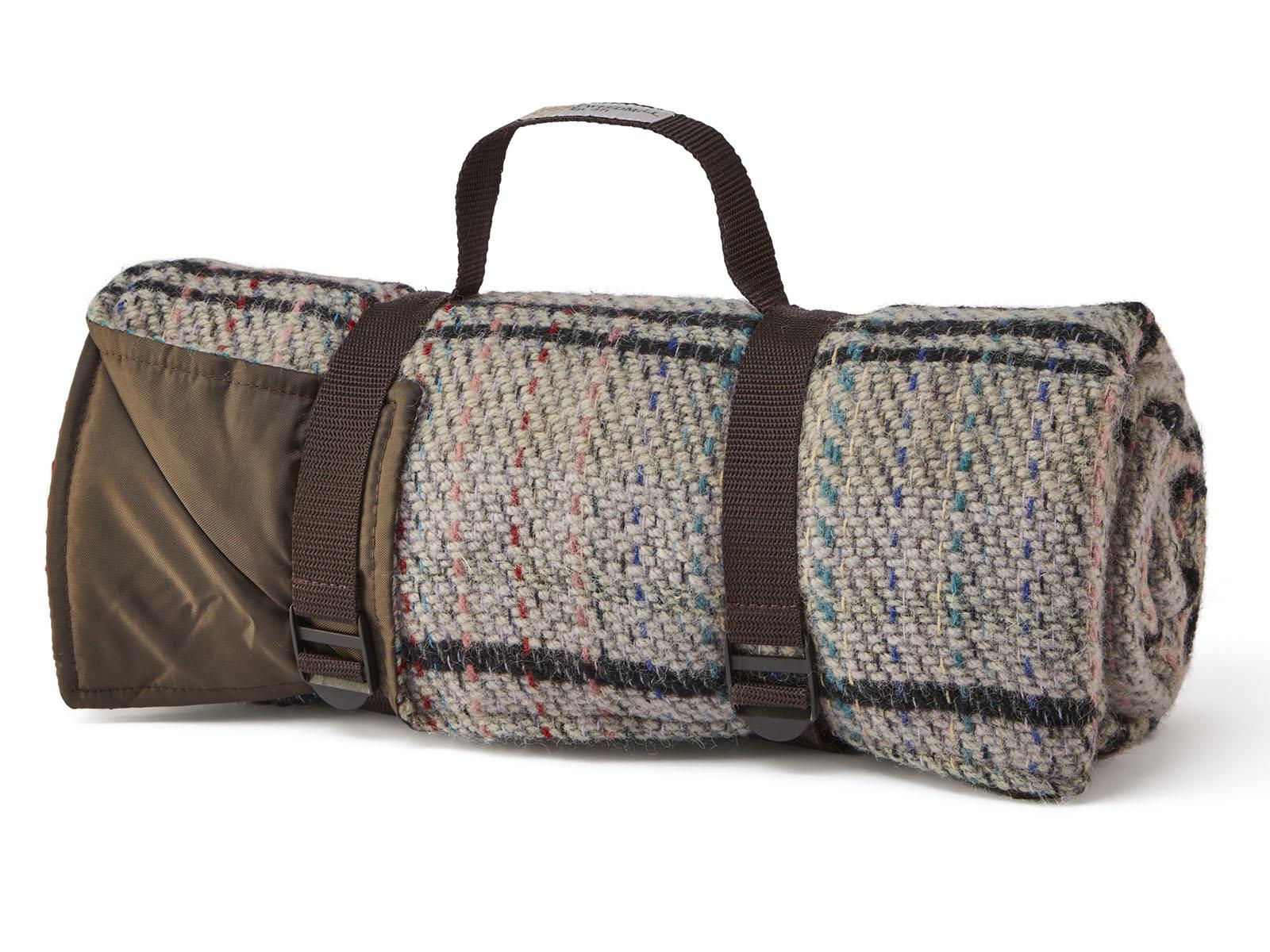 Waterproof Picnic Rug Roll - Random Check Recycled Wool - Image 4
