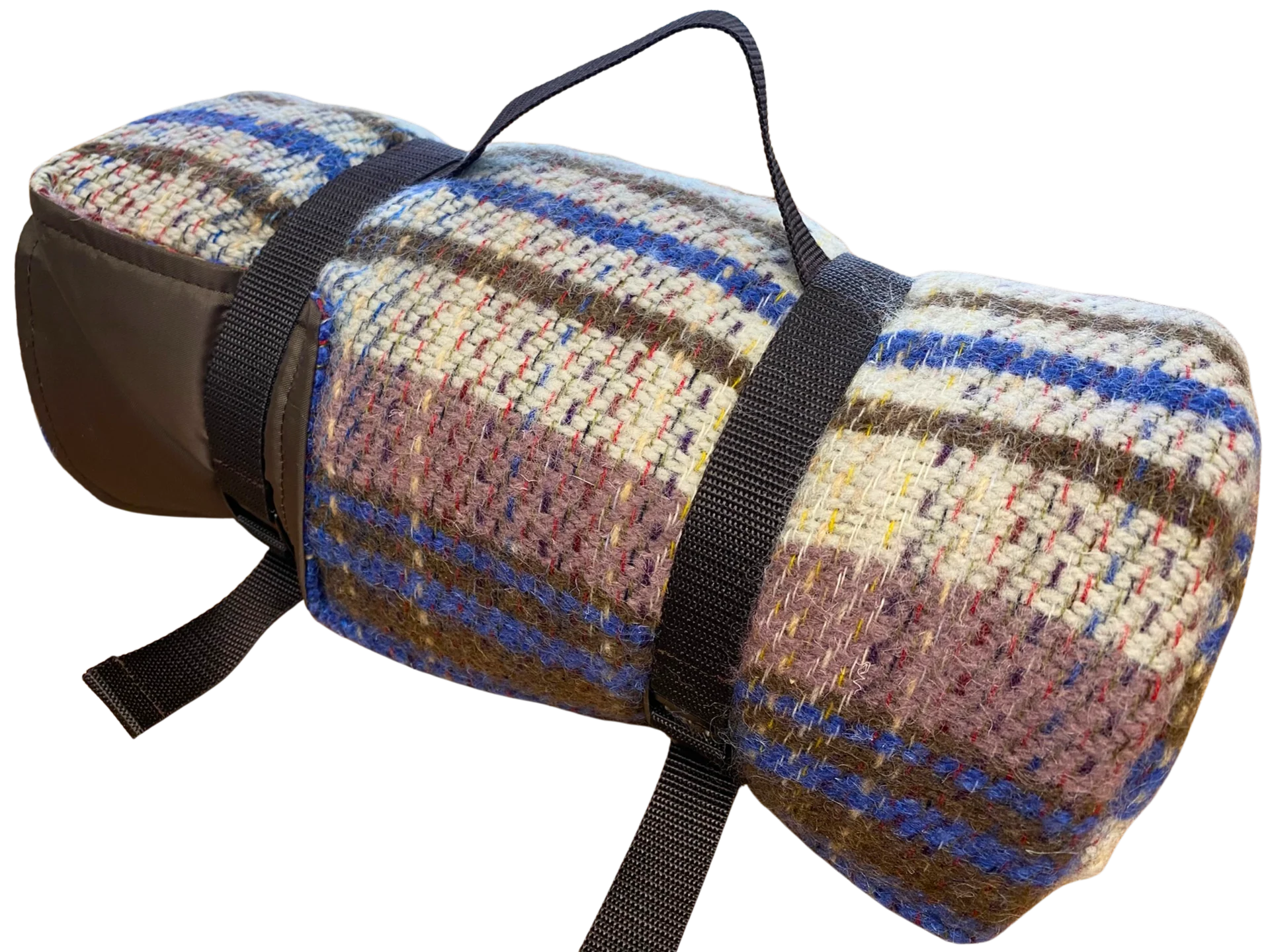 Waterproof Picnic Rug Roll - Random Check Recycled Wool - Image 7