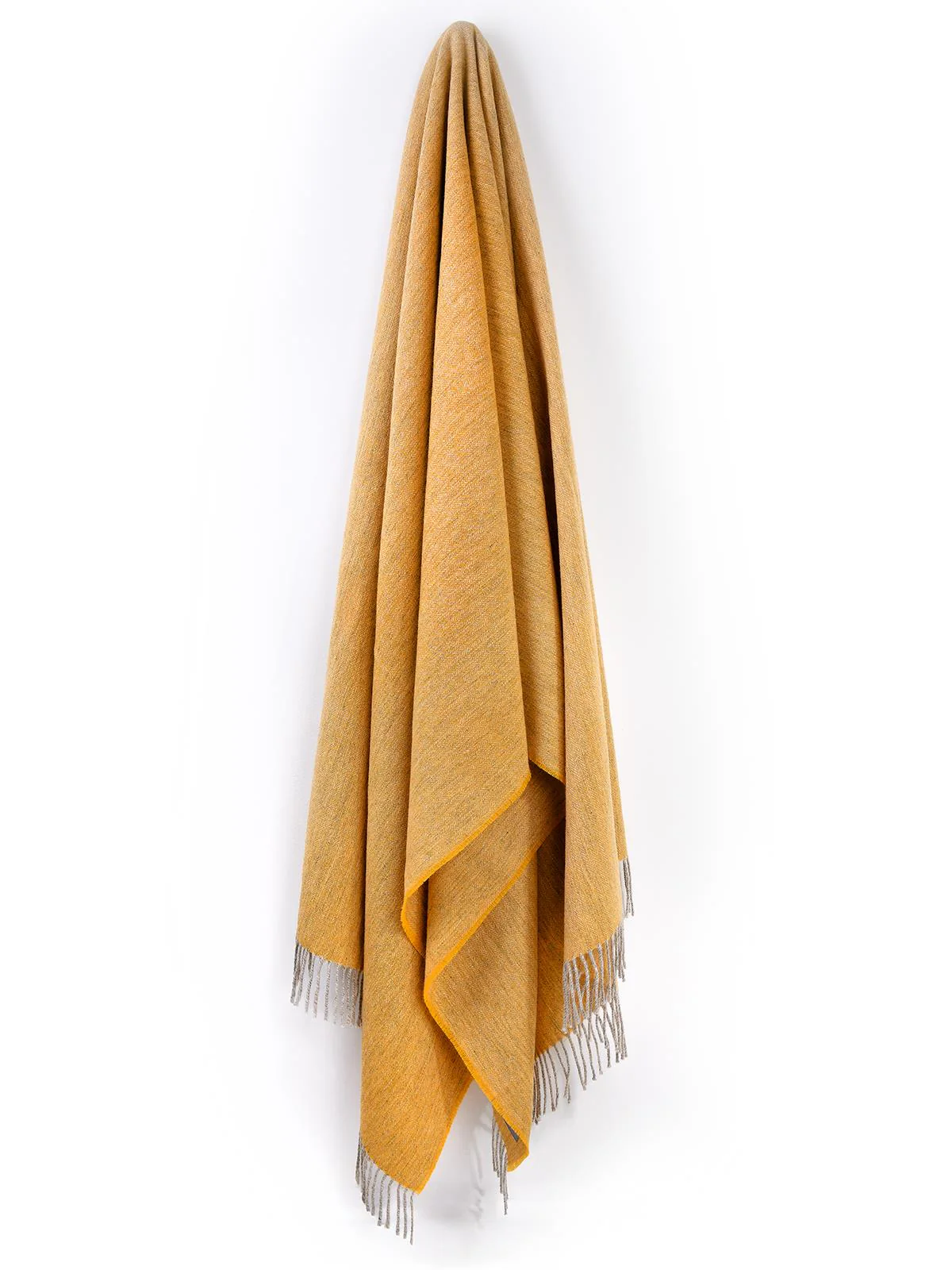 XL Herringbone 100% Wool Blanket - Sand - Image 3